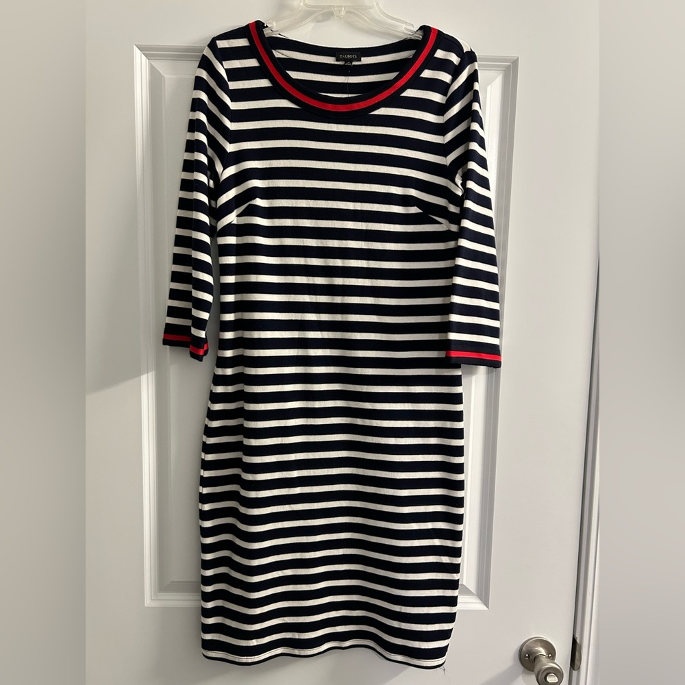 Talbots Striped Shift Dress Size M (NWT)